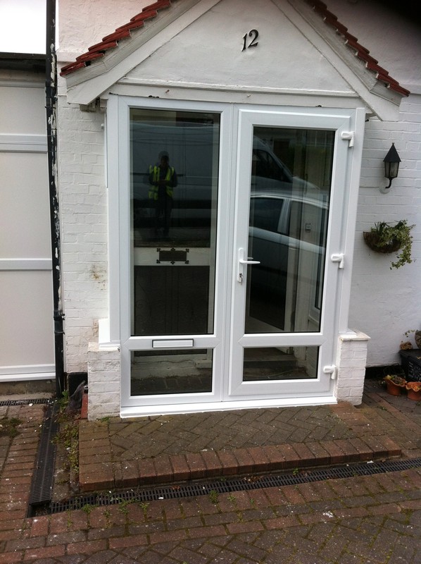 uPVC French doors fitted as front entrance in Chessington