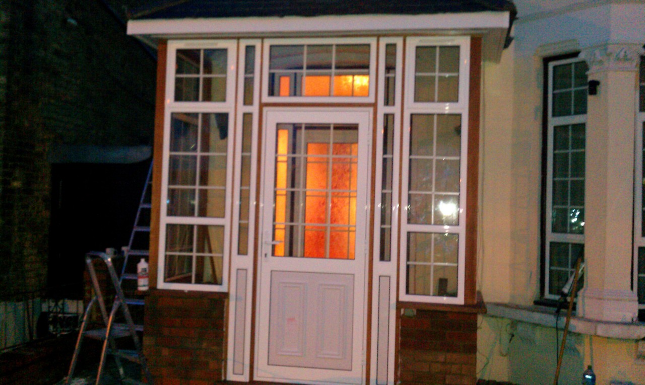 uPVC porch with Georgian bar glazing installed in Chessington